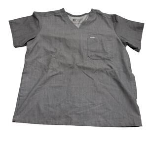 EUC Figs men’s gray scrub top sz M front pocket nurse attire workwear gently usd